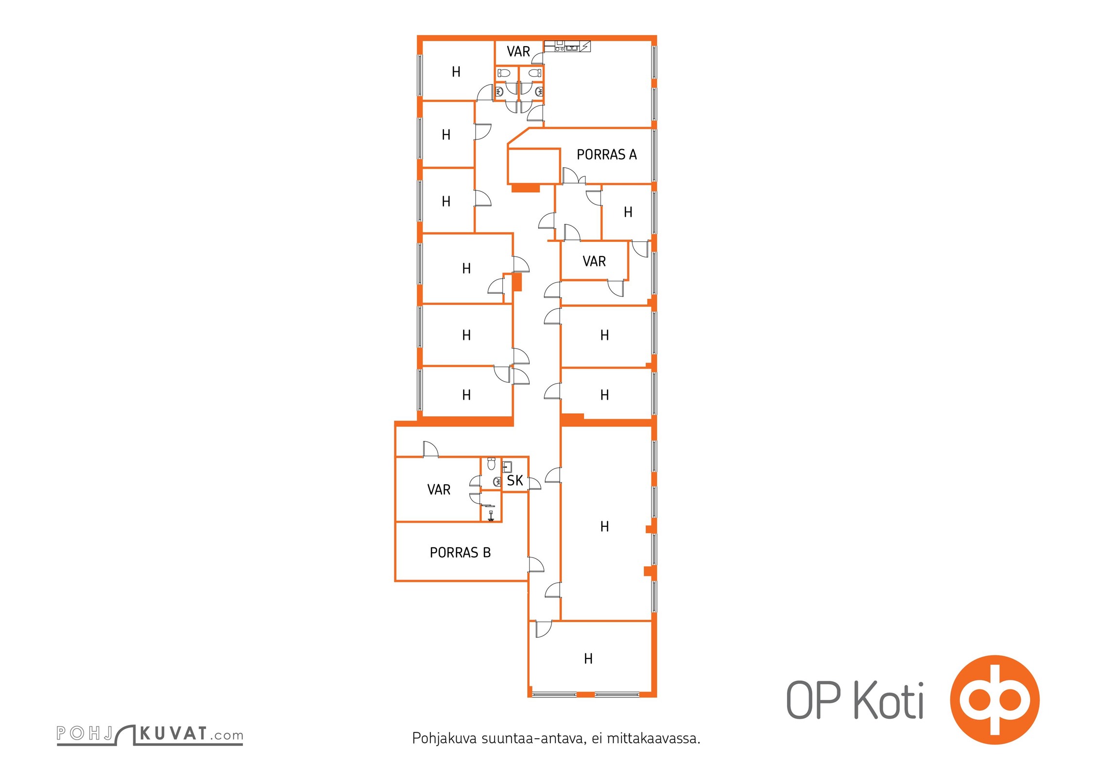 Esimerkki A lohkottu tila n. 353m2