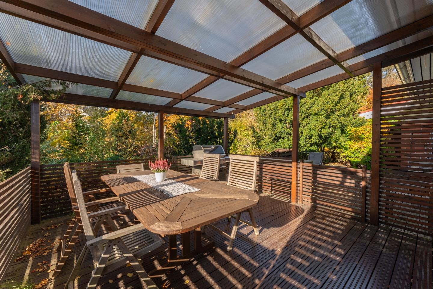 Katettu terassi olohuoneen yhteydessä - Takförsedd