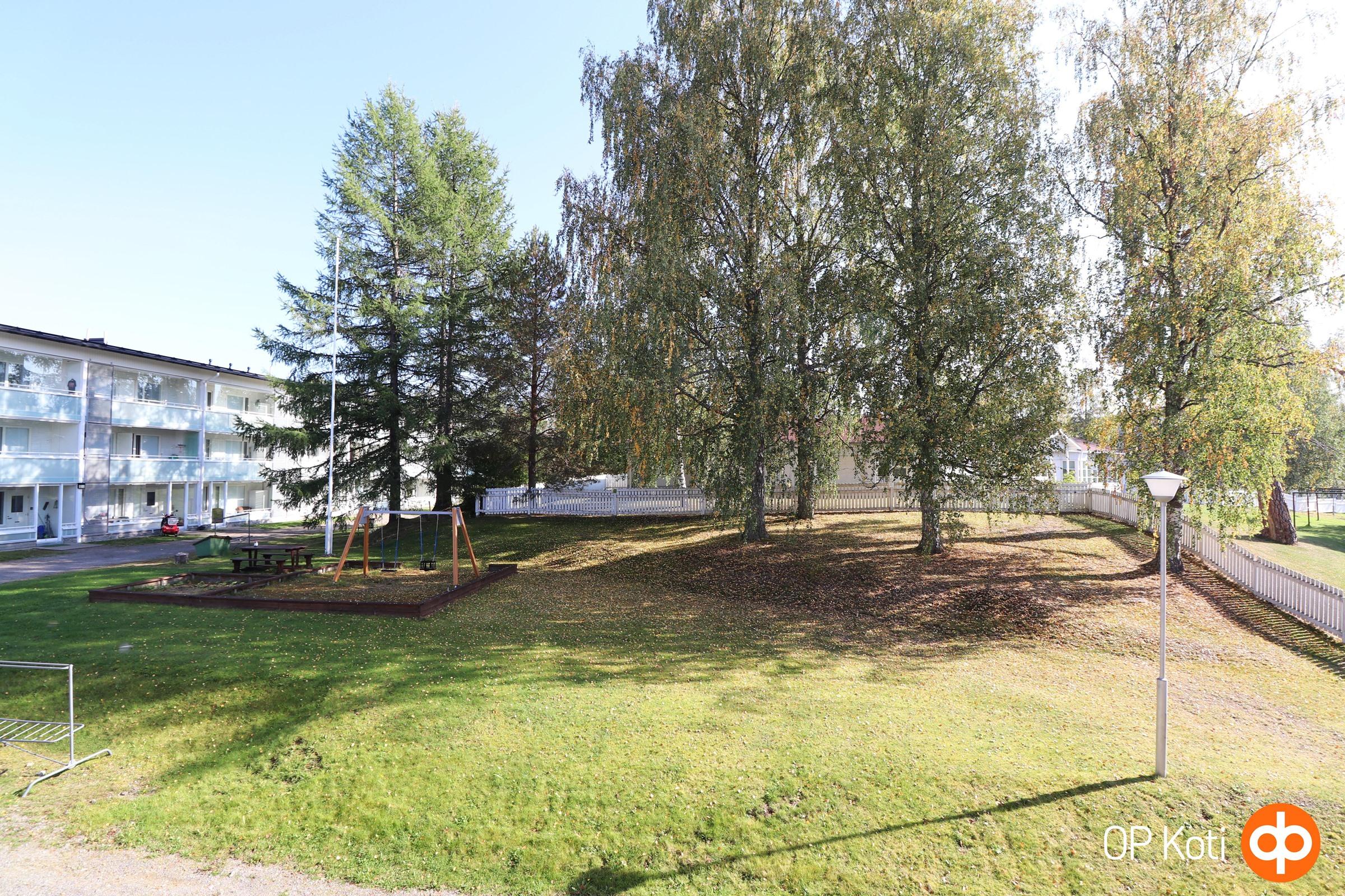 Pihapiiri sisäänkäynnin puolelta