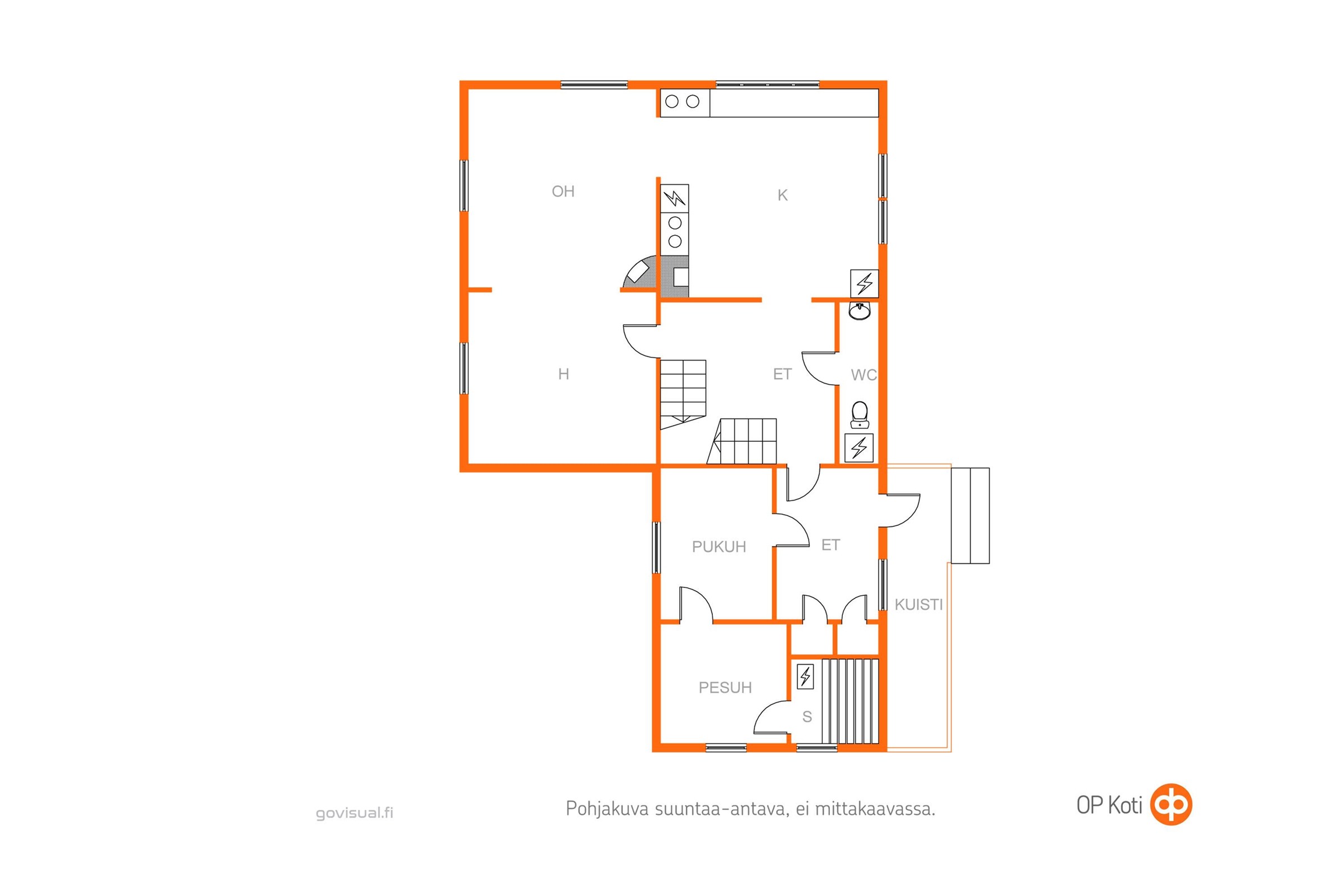 Viitteellinen pohjakuva alakerrasta