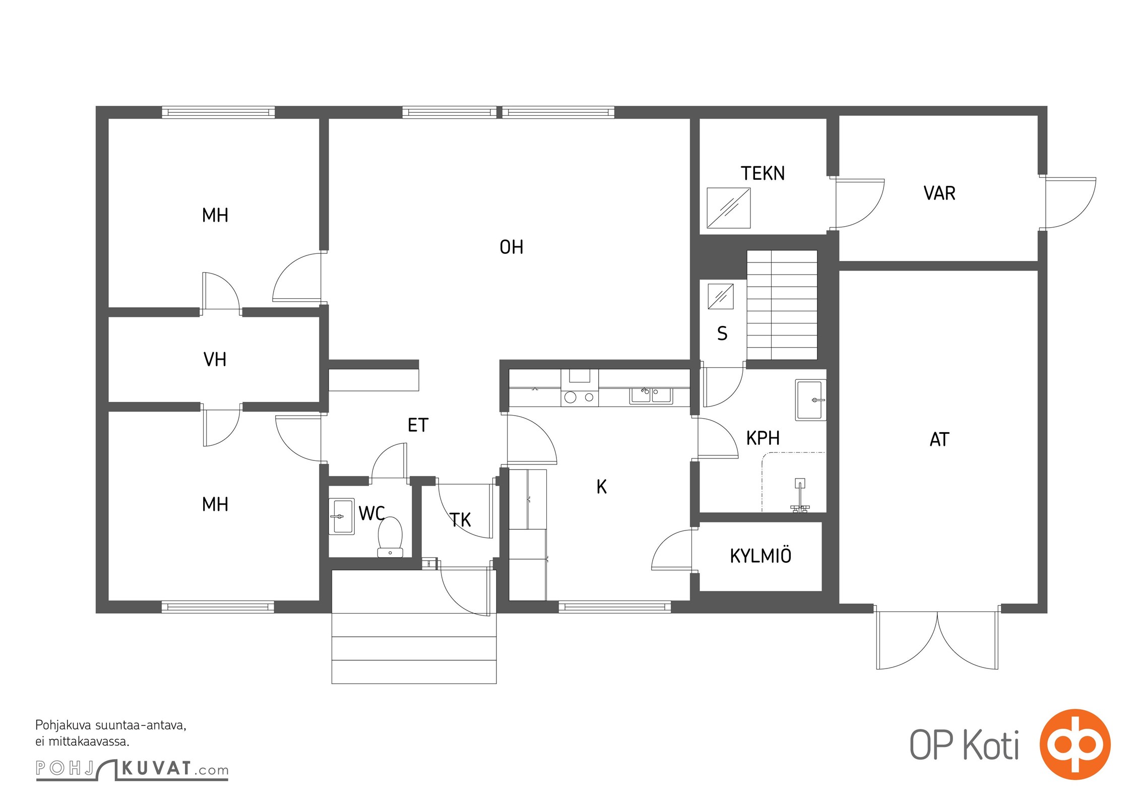 Bottenplan (omakotitalo) / Pohjakuva (egnahemshus)