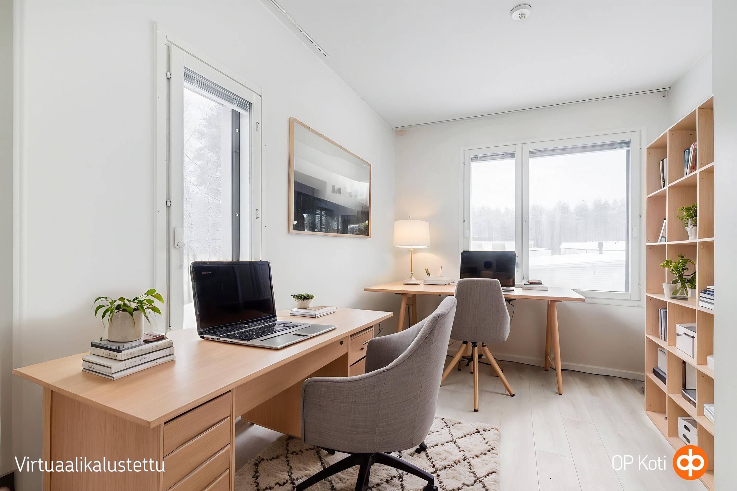 Virtuaalisesti sisustettu työhuoneeksi