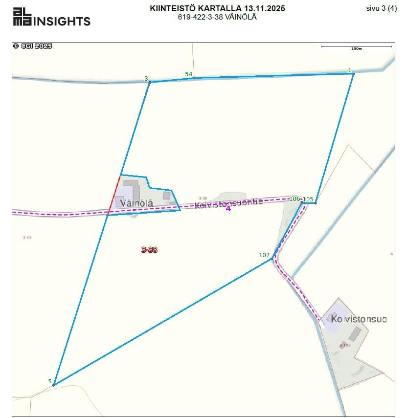 Määräala tilasta Väinölä