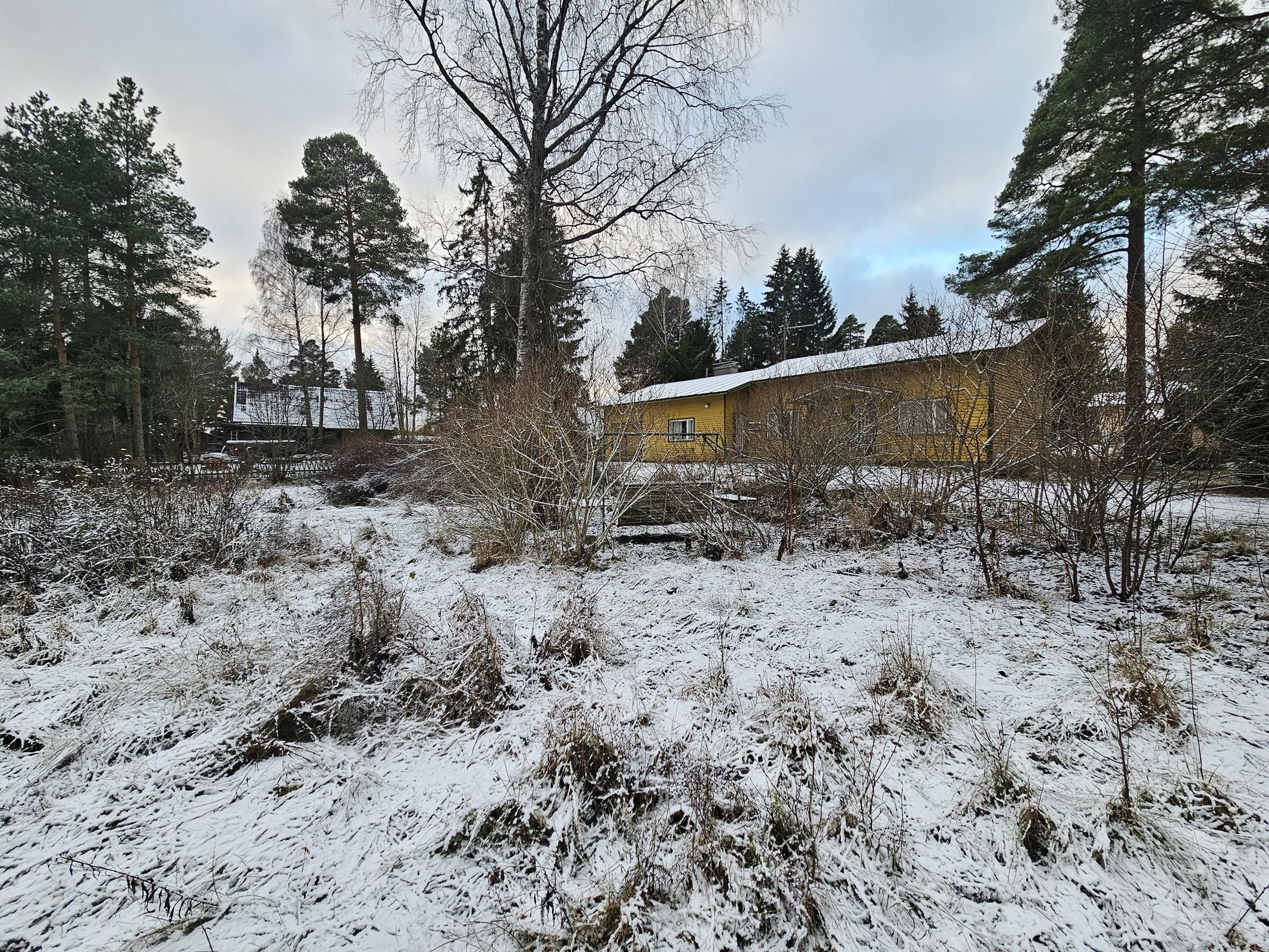 melko tilava tontti, jossa runsaasti rakennusoikeu