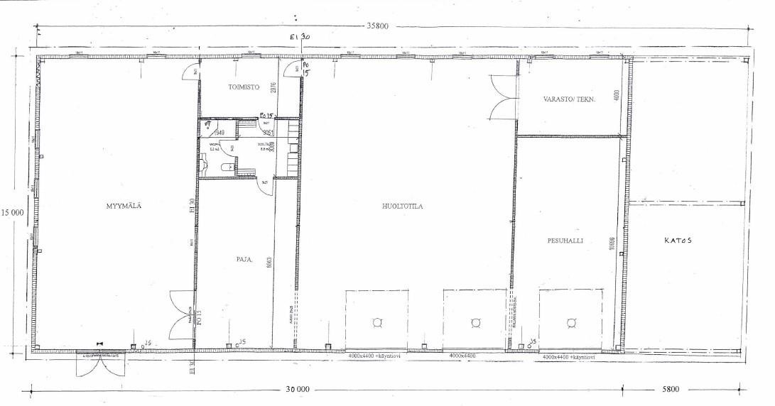 Myylärakennuksen ohjeellinen pohja