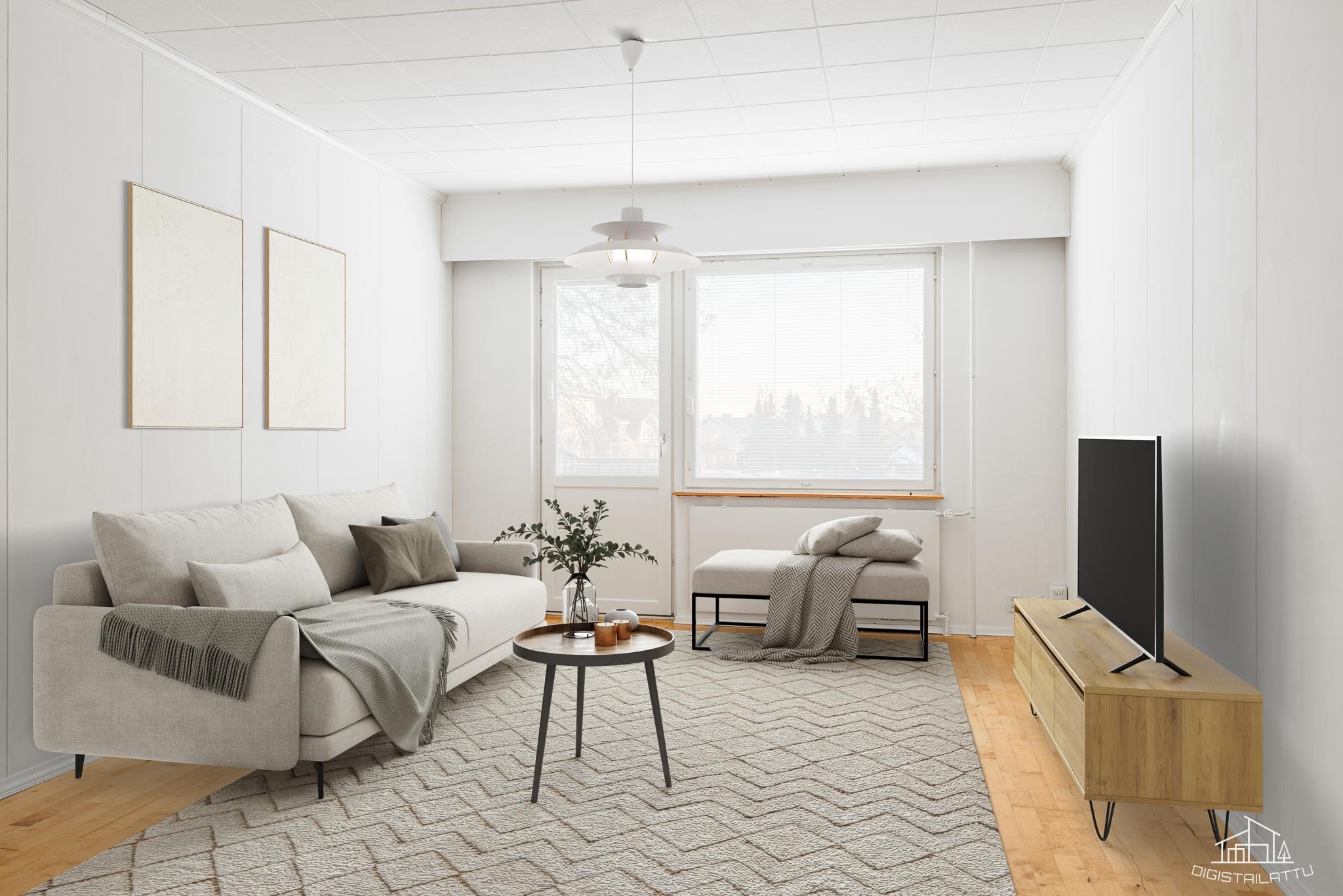 Digistailattu olohuone