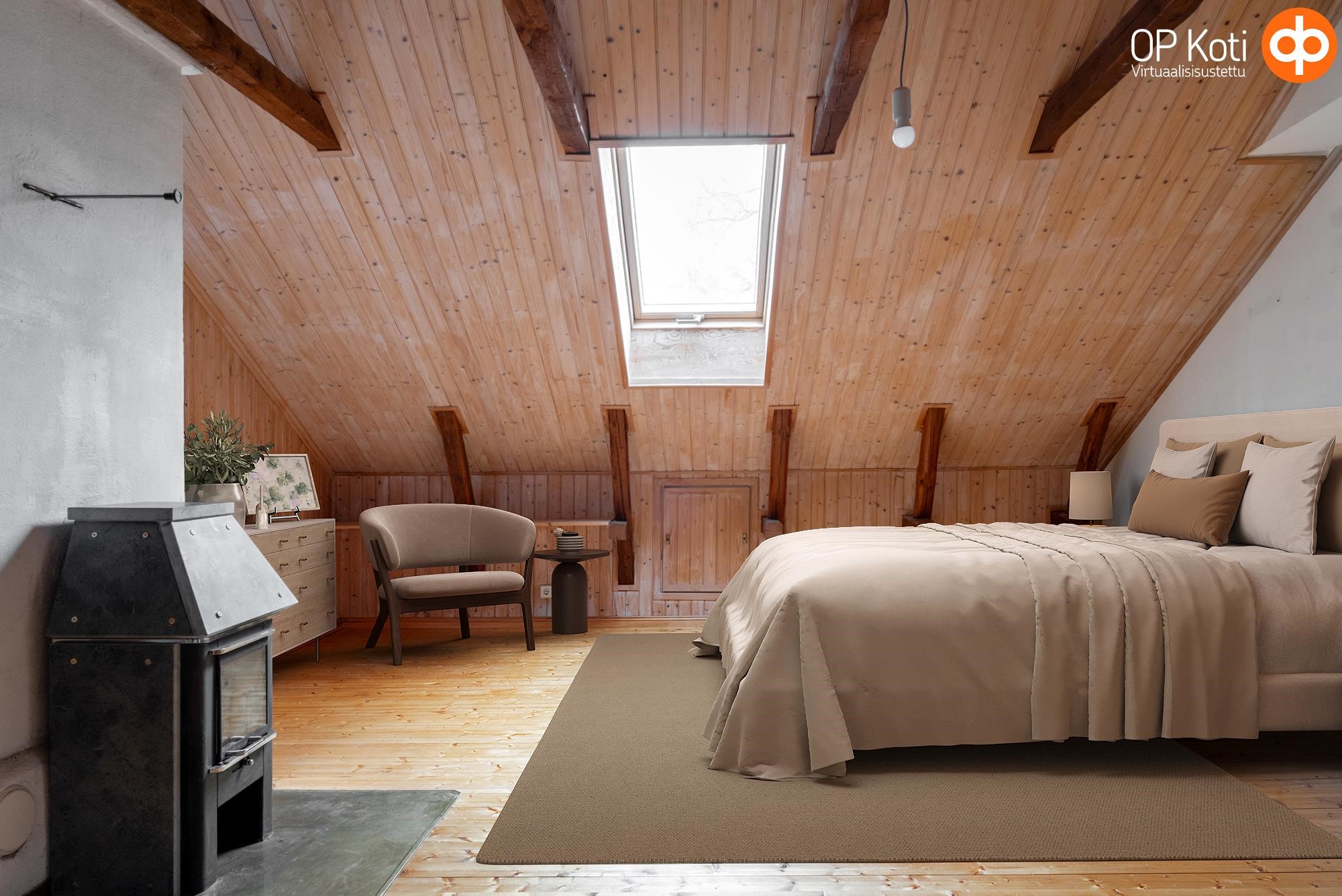 Virtuaalikalustettu ullakkokerros