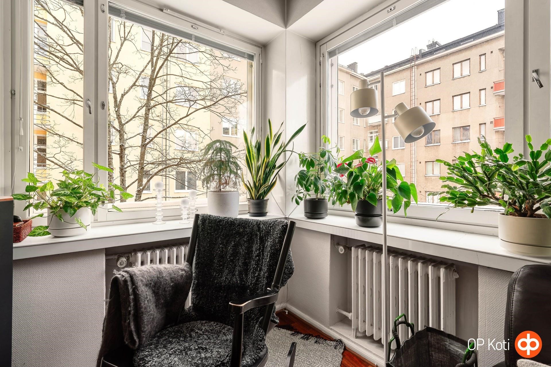 Kulmahuoneiston tunnelmaa