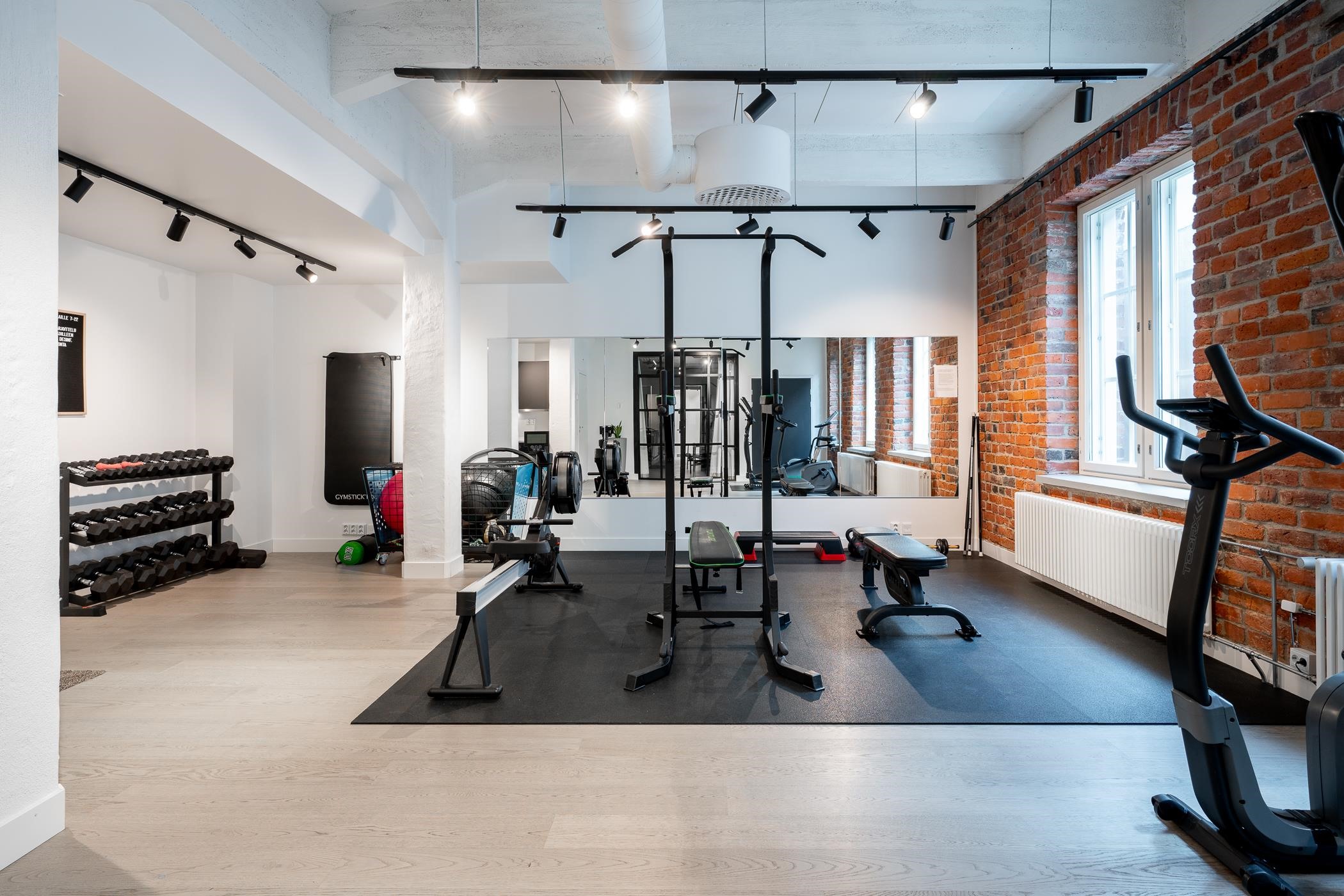 Asukkaiden käytössä on laadukas kuntosali