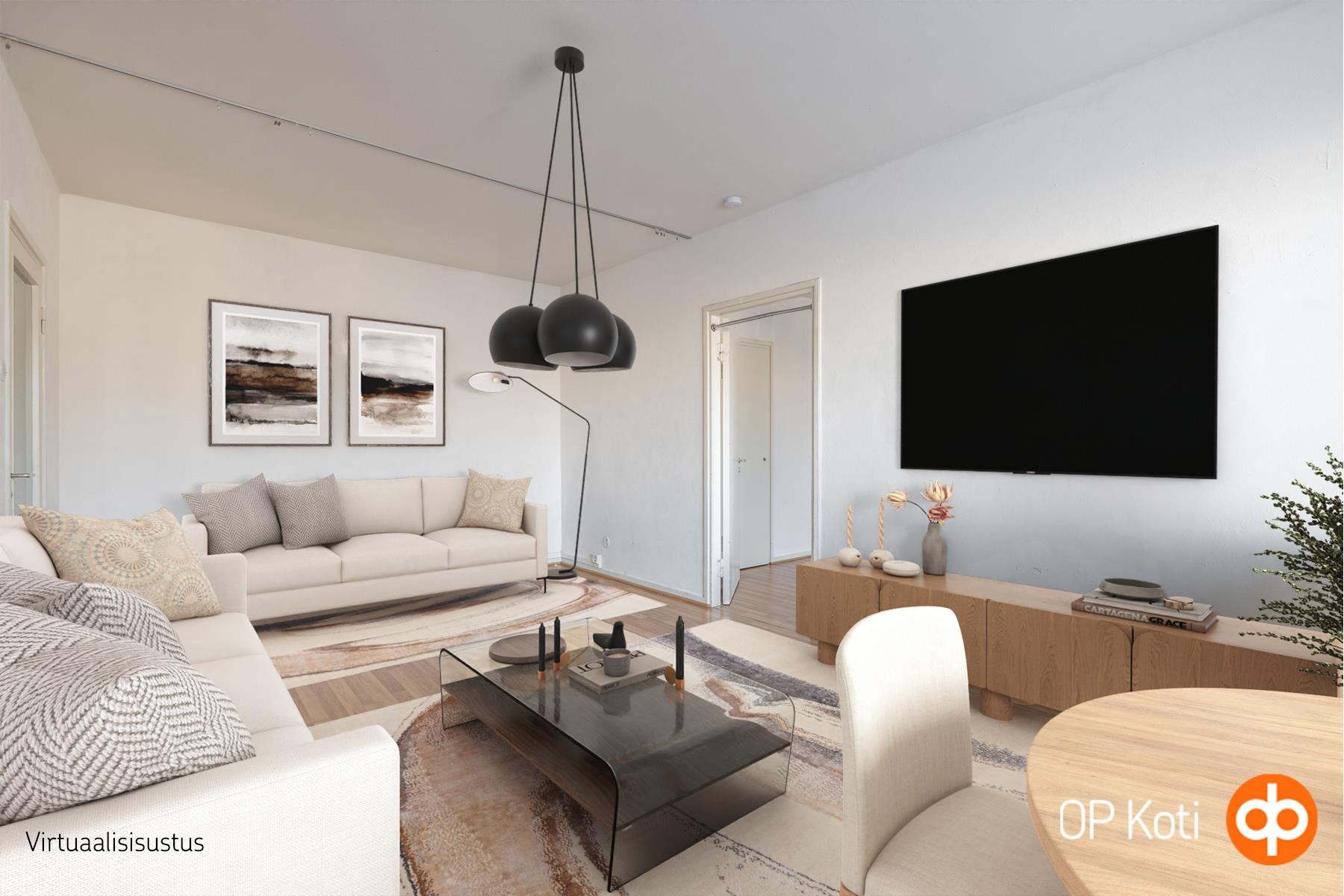 Virtuaalisisustettu olohuone