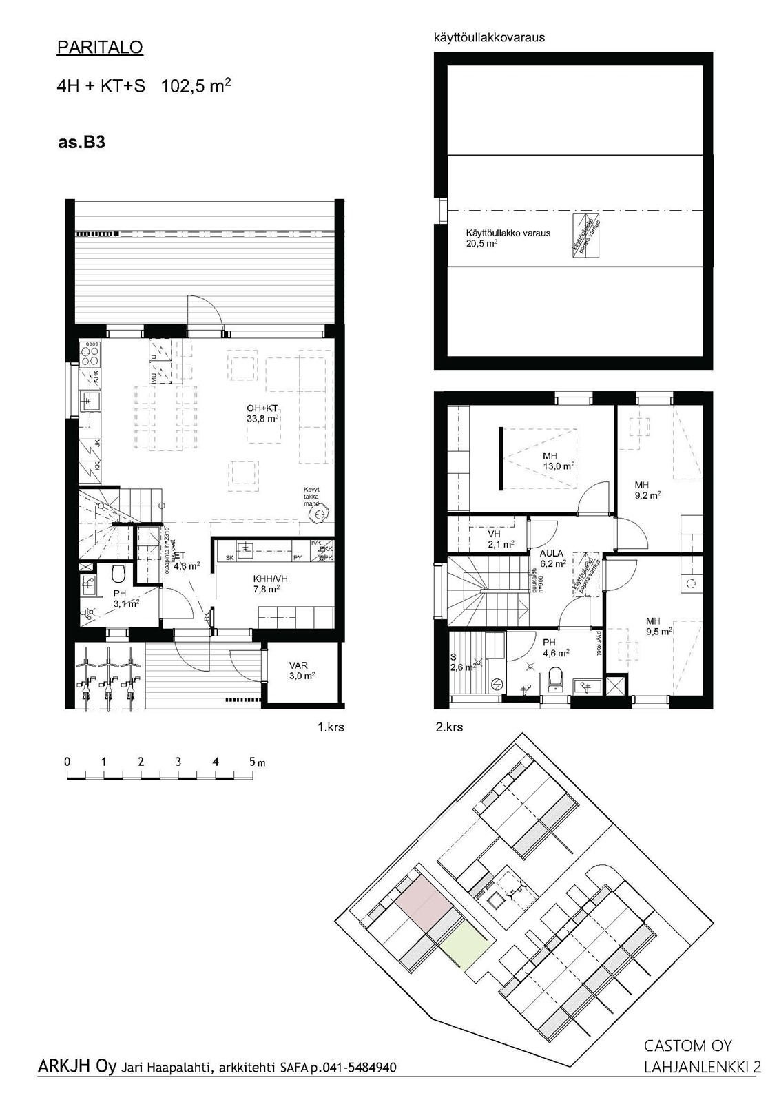 Vaihtoehtoinen pohjaratkaisu 4h+kt