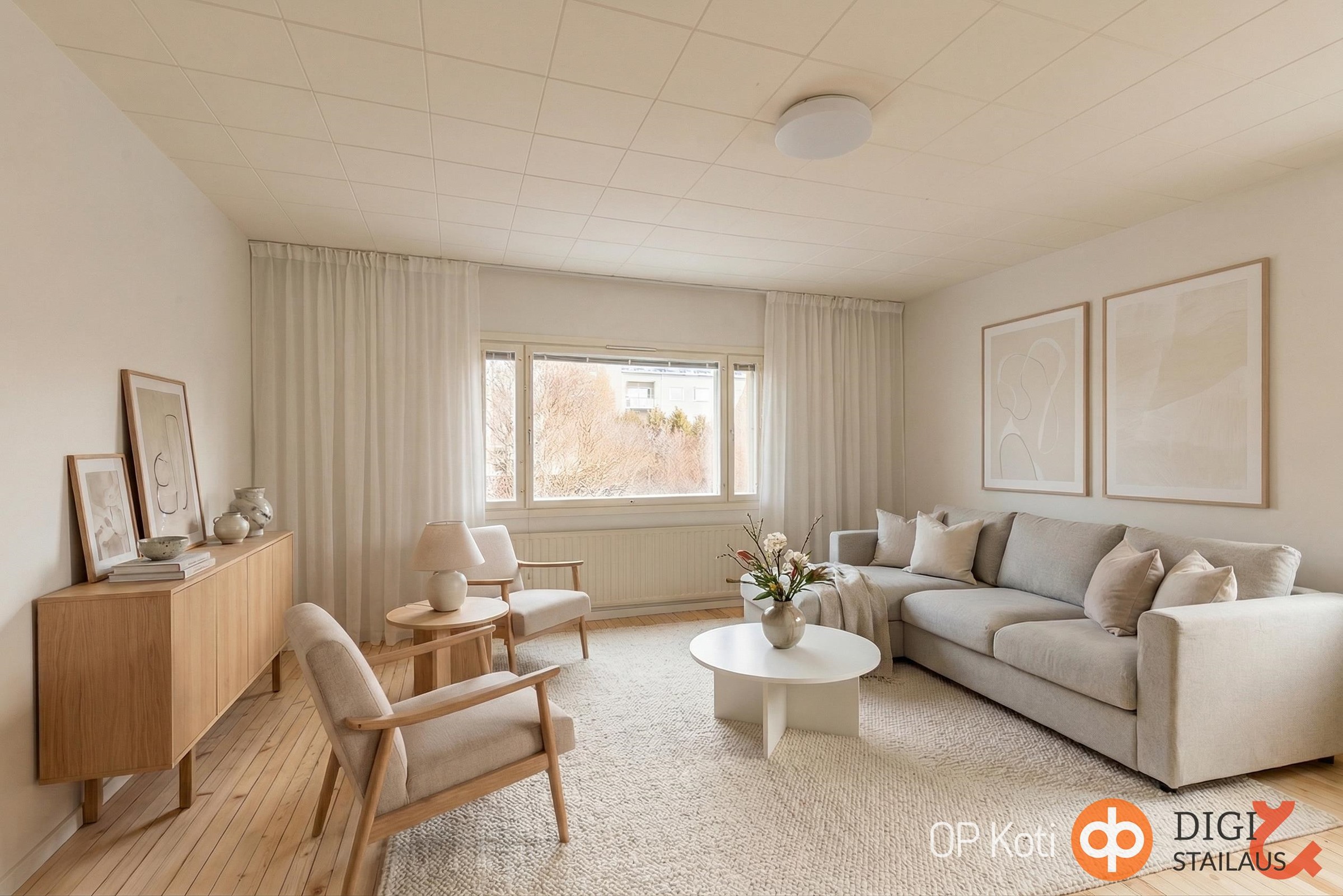 Digistailattu olohohuone