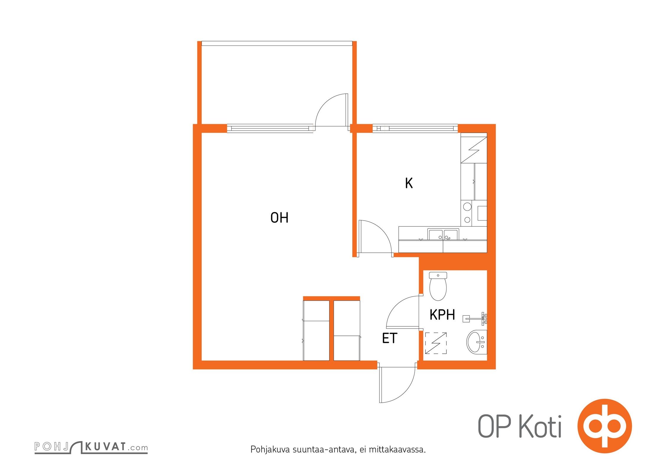 huoneiston pohjapiirros ohjeellinen