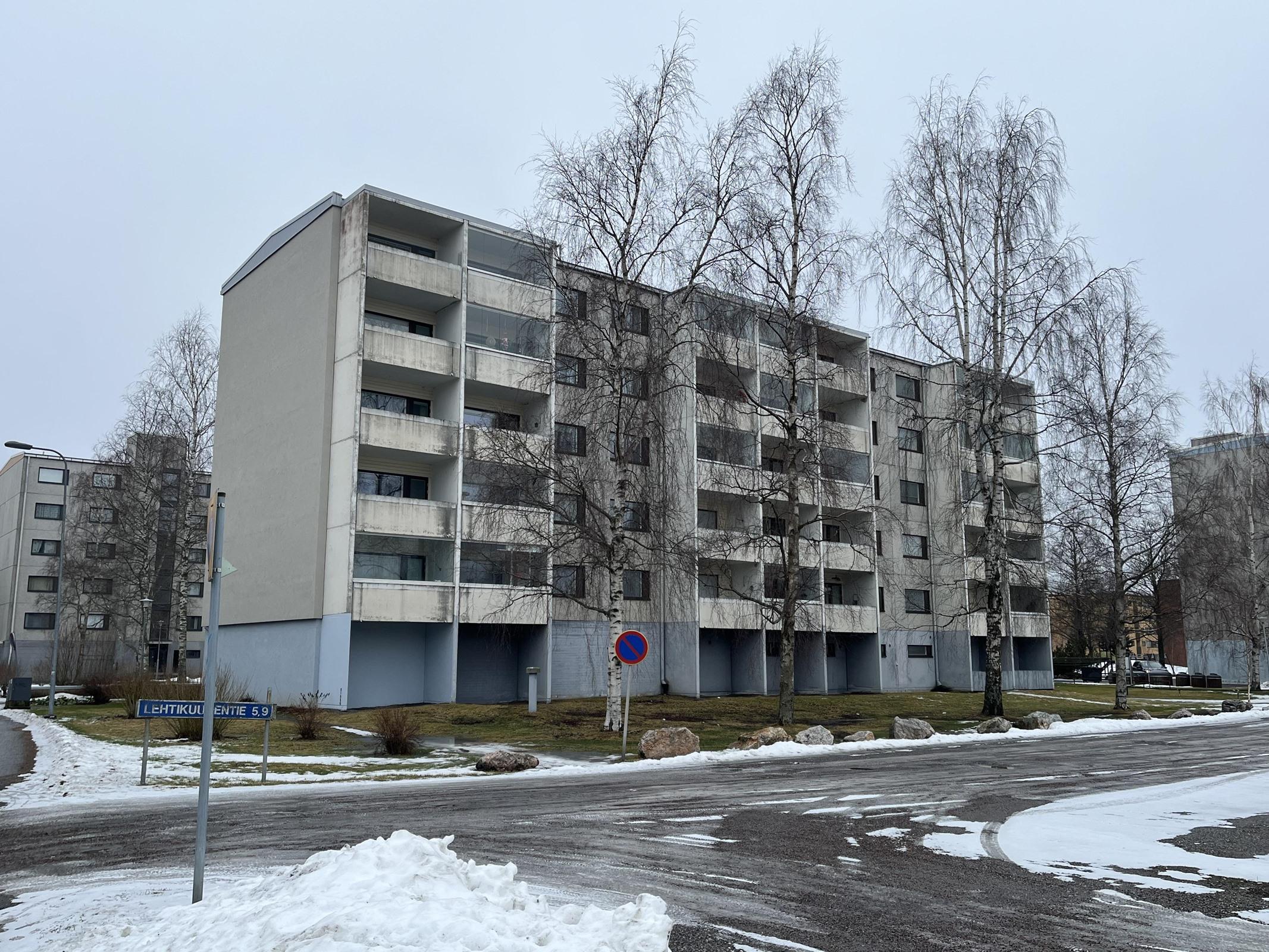 talon julkisivu parvekkeiden puolelta