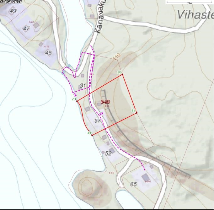 kiinteistö kartalla 0,52ha