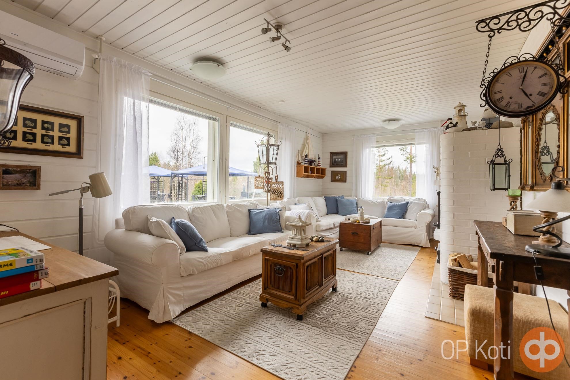 Omakotitalon olohuone