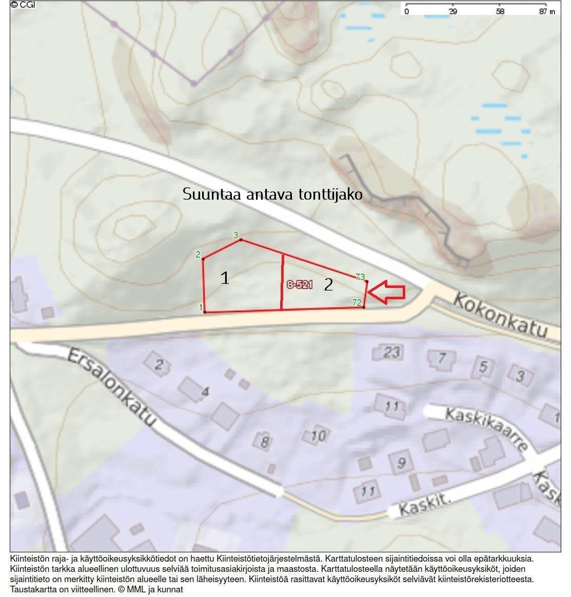Suuntaa antava kiinteistökartta