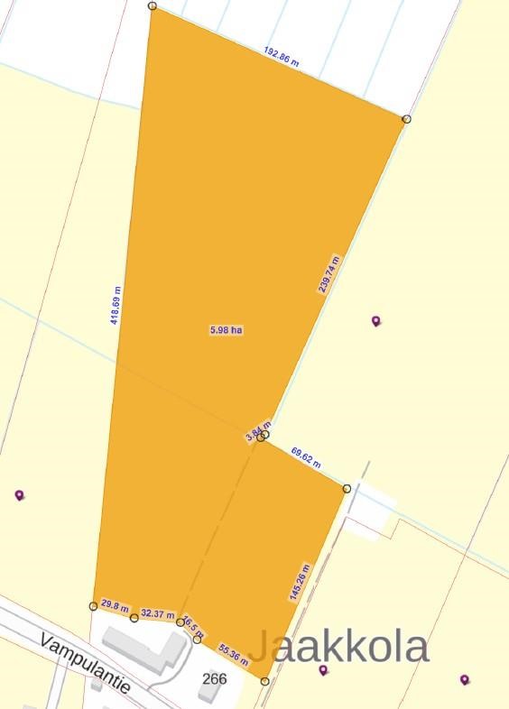 Kohde 2: määräala 5,98 ha