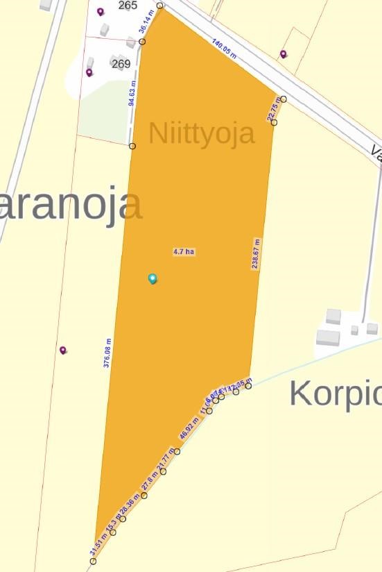 Kohde 3: määräala 4,7 ha