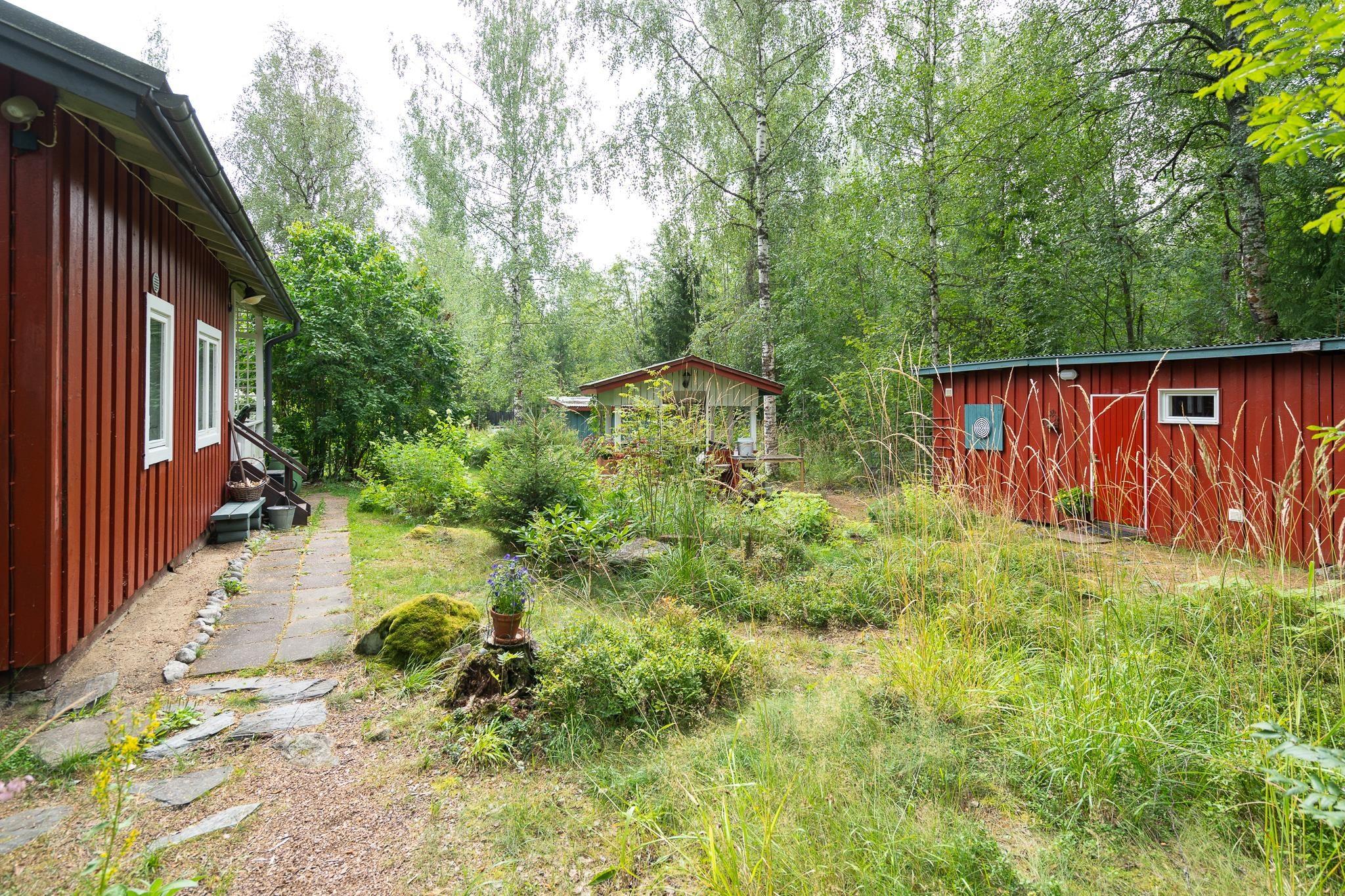 Oikealla vierashuone/varastorakennus