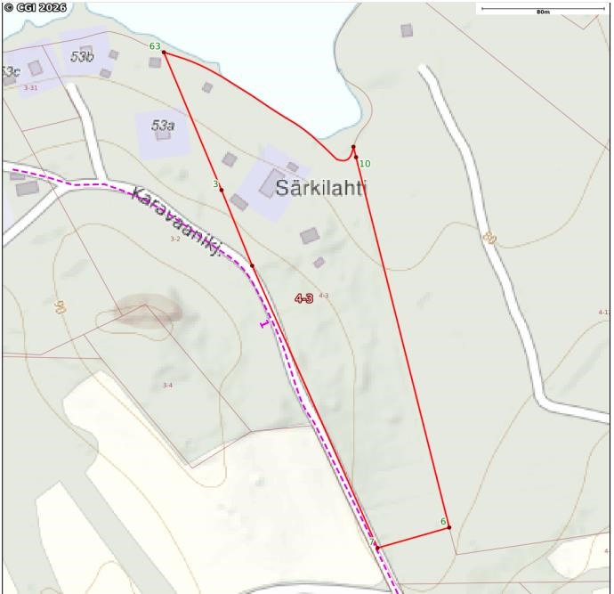 kiinteistö kartalla 2,26ha