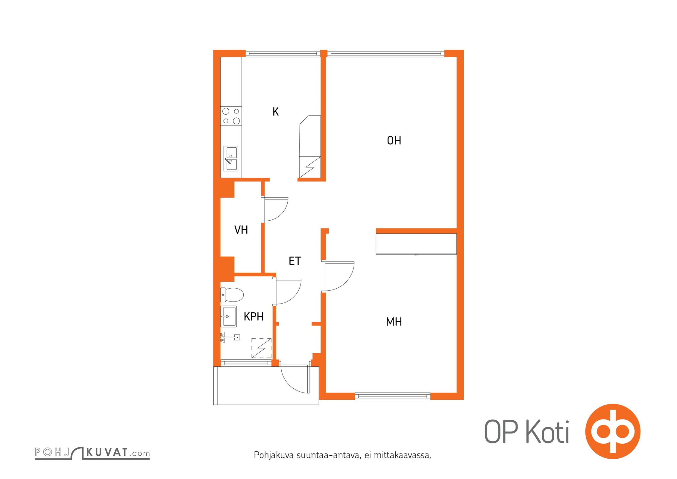 apartment, 2h,k, 58 m², Sonkajärvi - Näkymä 2