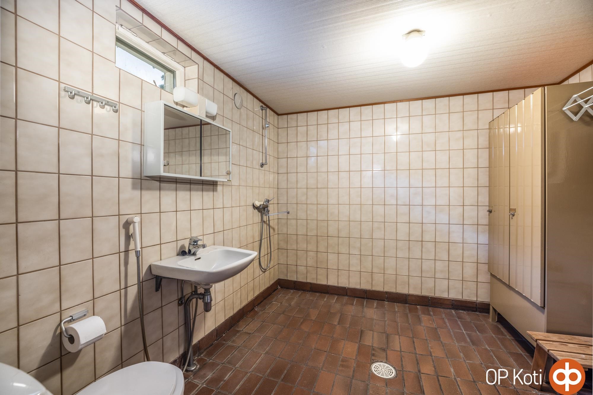 pesuhuone kellarissa, myös wc