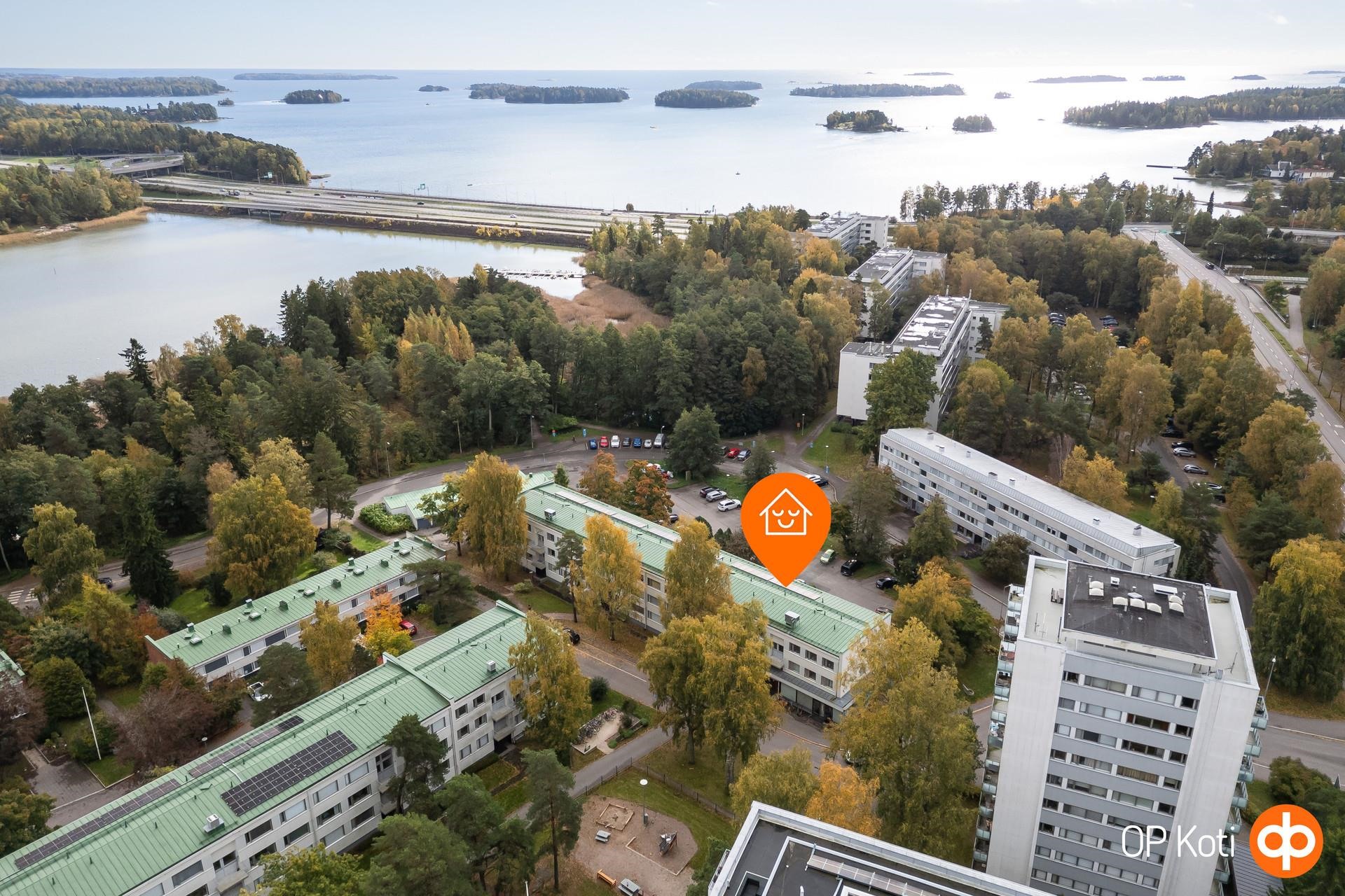 Sijainti ilmakuvasta katsottuna.